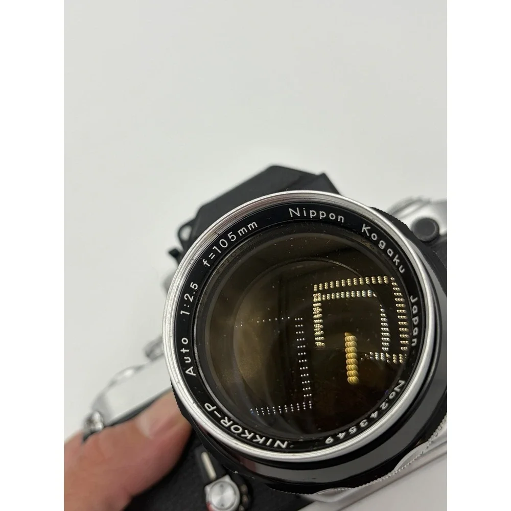 Nikon F2 35mm SLR Film Camera Nikkor-P Auto 105mm f/2.5 Lens Kit Tested